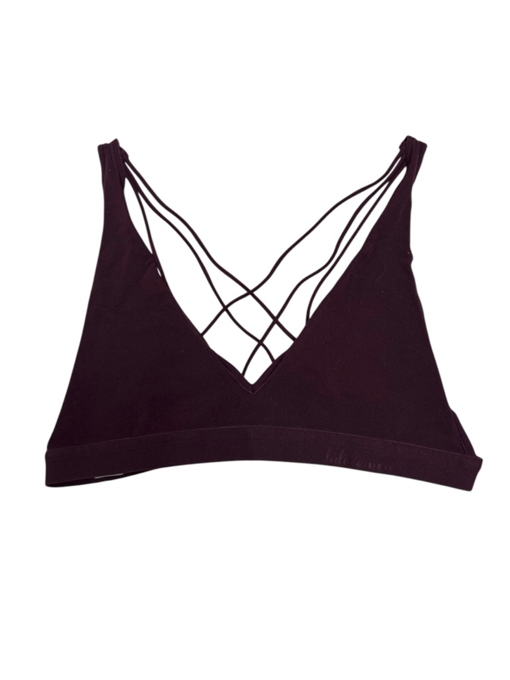 Lululemon Little Bit Closer Bralette Strappy Dark Adobe Burgundy